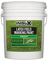 Waldwick Paint & Wallpaper Company Insl-X Latex Field Marking Paint is specifically designed for use on natural or artificial turf, concrete and asphalt, as a semi-permanent coating for line marking or artistic graphics.

Fast Drying
Water-Based Formula
Will Not Kill Grass